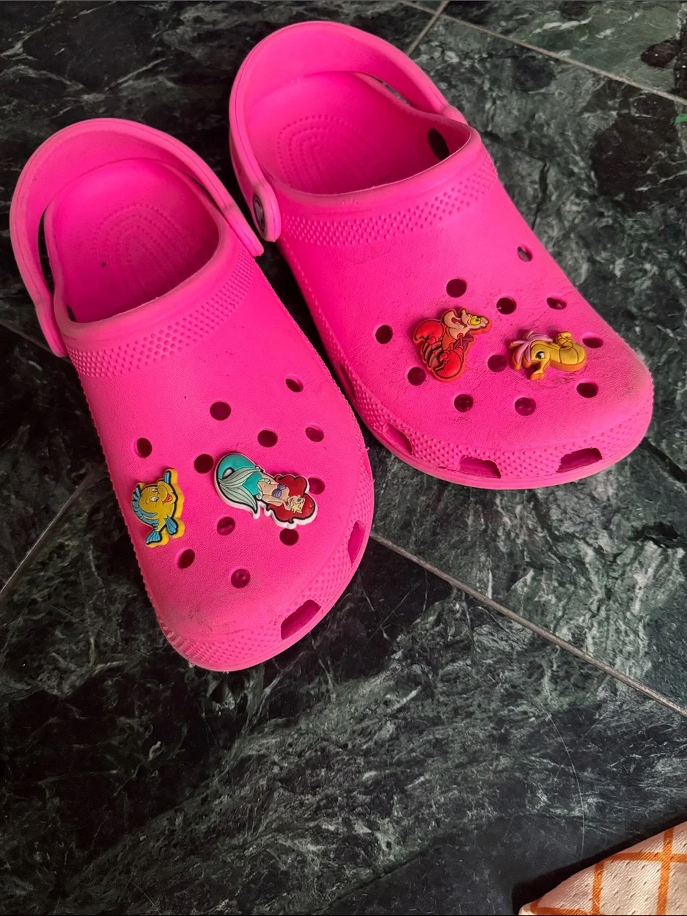 CROCS Hot Pink Slip-On Clogs with Character Jibbitz aerial